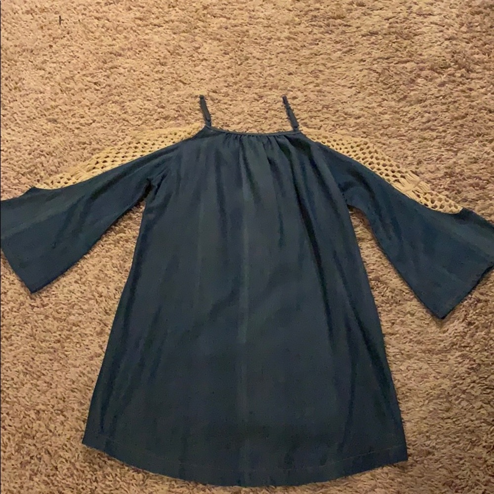 Umgee blue jean cold shoulder dress